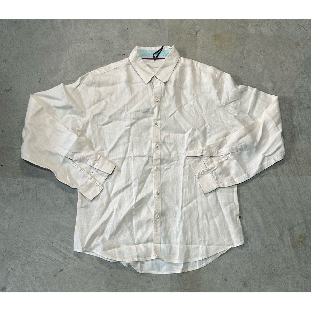 Levi's Redloop Cream Button Up Collared 100% Line… - image 1